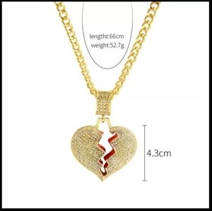 Broken Heart Gold Color Chain Necklace
